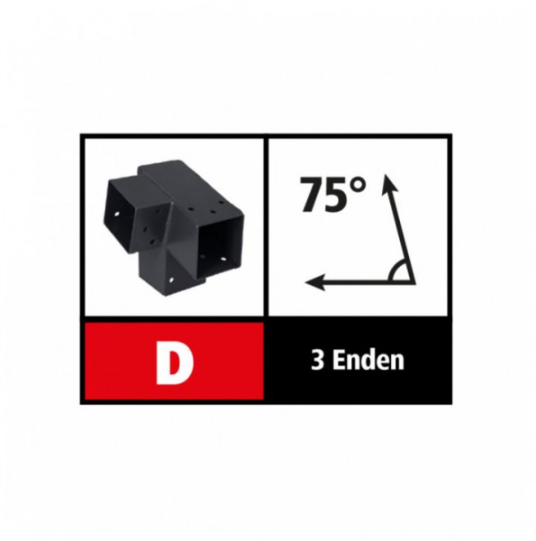 71mm-Suki Steckverbinder Ecke rechts 75 Grad, 3 Enden