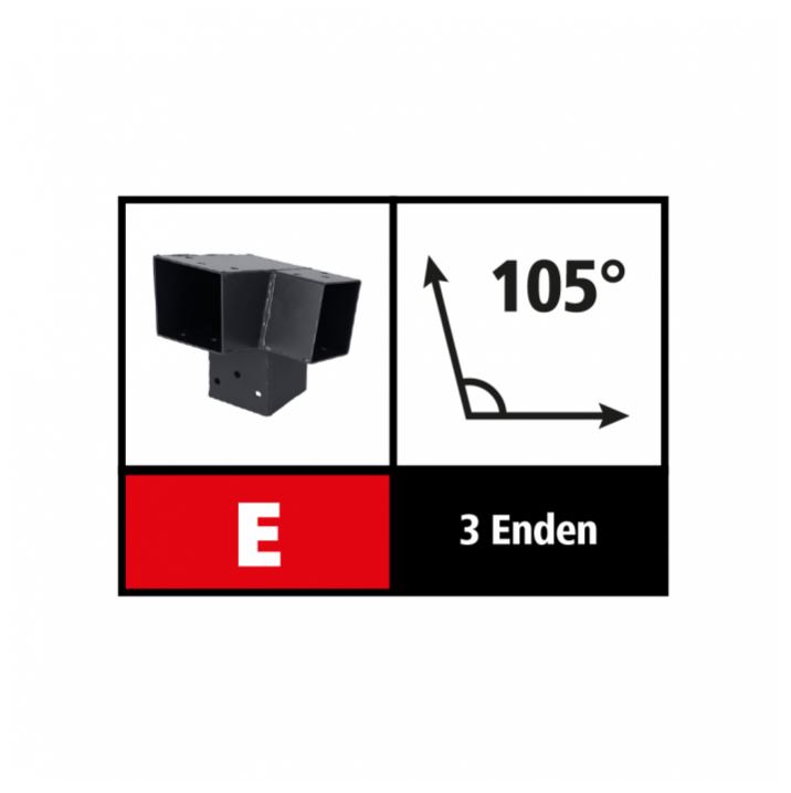 71mm-Suki Steckverbinder Ecke rechts 105 Grad, 3 Enden